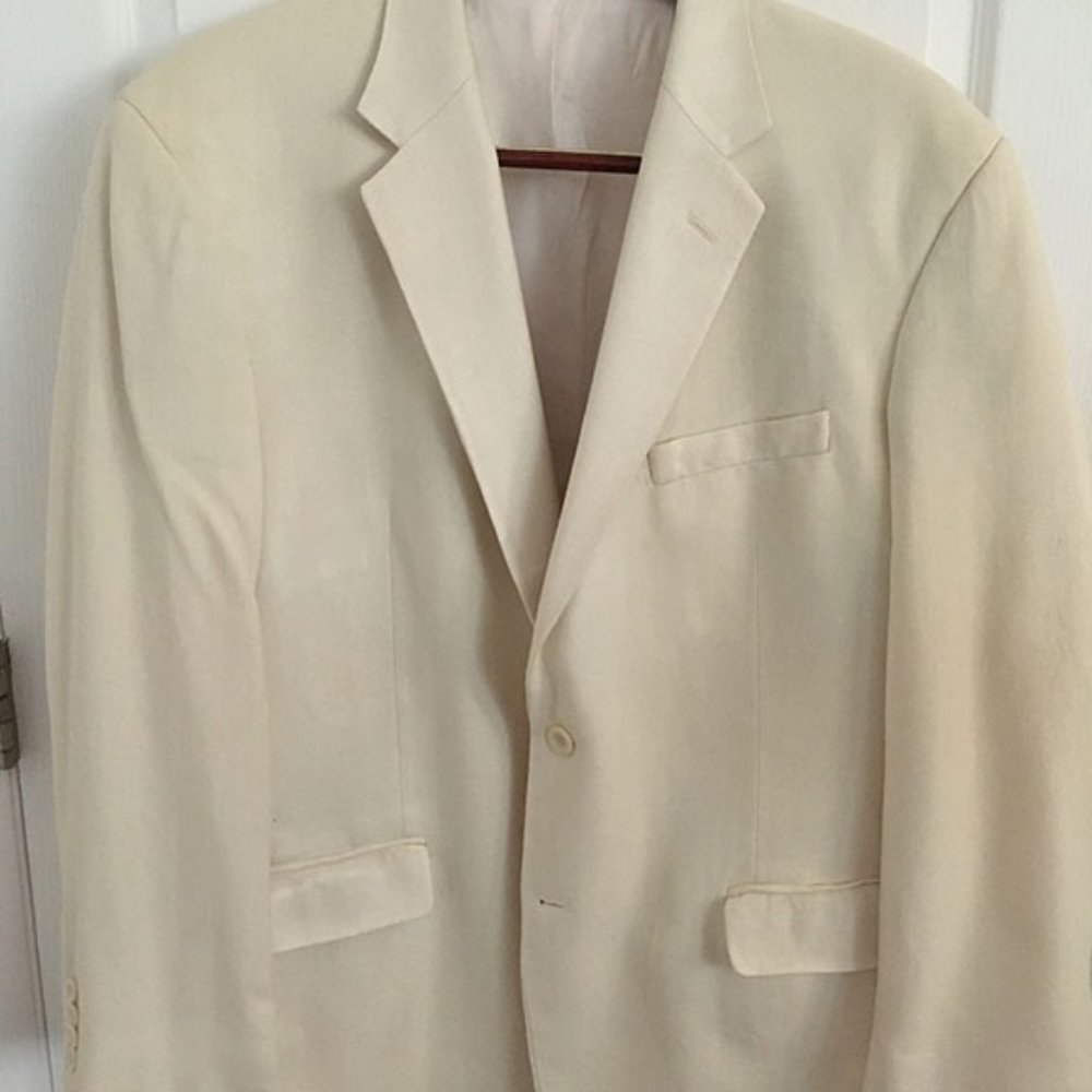 Custom  Tailored Blazer for Men, beige , M 46R